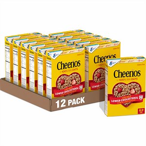 (12 pack) Cheerios Heart Healthy Cereal, Limited Edition Heart Shapes, Affirmations Box, 8.9 oz