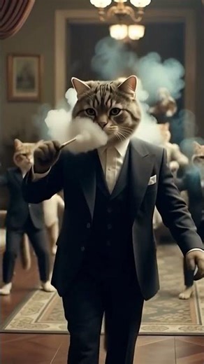 Cool Cat With Attitude! Swag Entry + Dance Moves 😸🔥 #fa9la #ai #ytshorts #funny