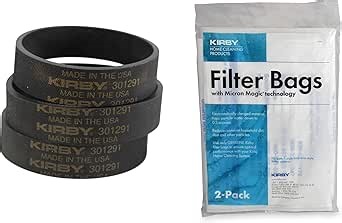 Kirby Vacuum Maintenance Bundle – Micron Magic HEPA Filter Bags (2-Pack) & OEM Vacuum Belt (3-Pack) – Fits F-Style & Twist-Style Kirby Models