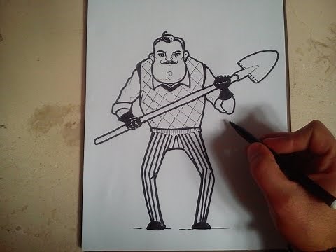 COMO DIBUJAR AL VECINO DE HELLO NEIGHBOR / how to draw hello neighbor