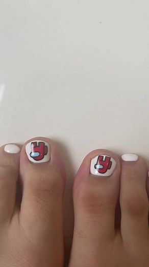 Among Us Nail Art and Toe Design - What I Asked For vs. What I Got