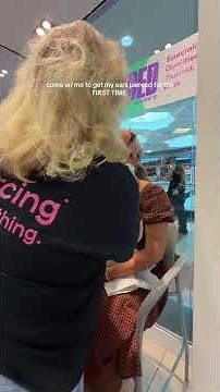 Young Woman Gets Her Ears Double Pierced For The First Time At The Age Of 18 At Claire's