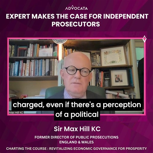 Join Sir Max Hill KC, Former Director of Public Prosecutions England & Wales, at 'Charting the Course: Revitalizing Economic Governance for Prosperity' as he makes a compelling case for independent prosecutors. 📺Watch the full discussion on our YouTube channel : https://youtu.be/EvPyqwIkcQ0?si=5ZHsf5JMuz9MiJ1U #legal #strategicplanning #organizationaldevelopment #LegalInsights | Advocata Institute