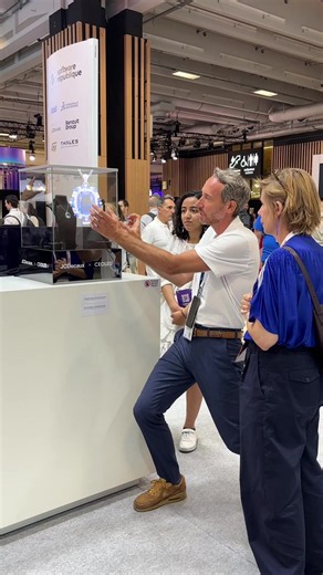 Transparent micro LED cube display demo — VIVA Tech 2026 Paris