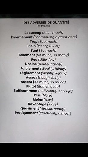7.3K views · 117 reactions | Adverbs of quantity in French|Learn and speak French with Alain and Moh  #frenchlesson #frenchgrammar #speakfrench | OuiTeach & French Becomes Easy | Facebook