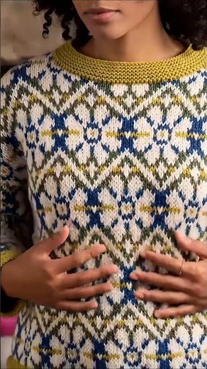Nordic Bloom Fair Isle Sweater Knitting Pattern #knitting