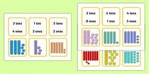 Year 2 Place Value Tens and Ones Dienes Matching Cards