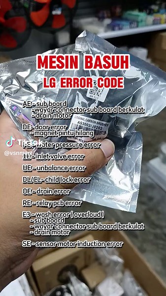 Kod Error Mesin Basuh LG dan Penyelesaiannya