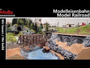 Model railroad H0 - WE BUILD the landscape around the new lake - terrain rock layout edge and more