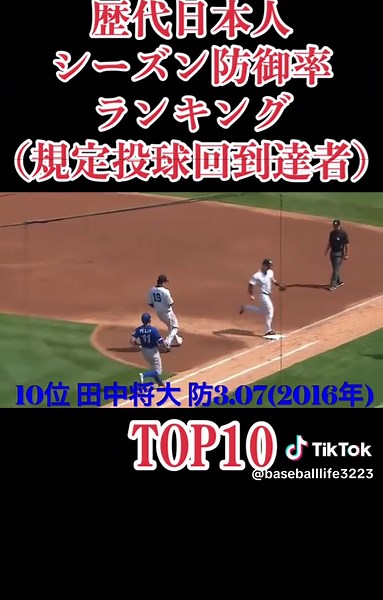 日本人メジャーリーガー防御率ランキング