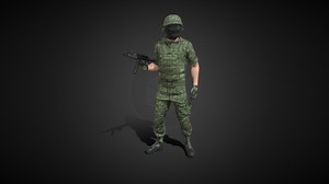 Mexican army soldier - 3D model by lobo117
