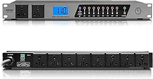 Power Conditioner, 20 Amps 10 Outlet Rack Mount Power Sequencer for Audio Equipment, 2000w Power Supply with 8 Independent Switches, 2P Surge Protector, External Switch, Voltage Display