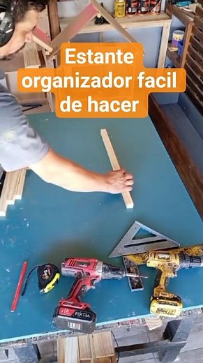 Mirá este estante organizador fácil de hacer | Ideal para el lavadero #carpintería #hogaracogedor