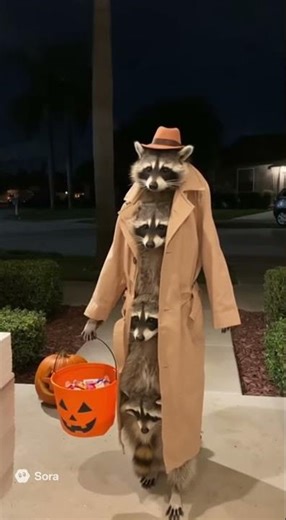 Sora 2 - halloween Raccoons