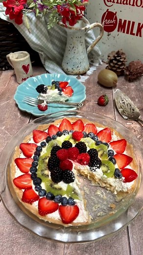 Fresh Fruit Pie is summertime magic that is delicious any time of year. It’s fruit pizza made into a pie all topped with a citrus syrup. Heavenly. Go to link in bio ⬆️ and click on pic or type “fresh fruit pie” in search bar. https://mostdeliciouslife.com/fresh-fruit-pie/ OR just go to mostdeliciouslife.com and click on pic or type “fresh fruit pie in the search bar. Ingredients: Sugar cookie dough Cream cheese Cool whip Fruit Sugar Salt Orange juice Lemon juice Water Orange zest ENJOY DESSERT! 