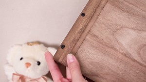 Menkxi 4 Pcs Stackable Wood Storage Cube for Shelves Closet Wooden Bins Box Wood Crates Storage Baskets Container for Toy Books Clothes Home Office, Dark Brown(14 x 14 x 10 Inch)