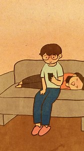 Sneaky cuddle attack. 😲 #puuung #animation #couplegoals #couplelife #happiness #digitalart | Puuung