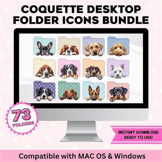 Peeking Dogs Cute Desktop Icon Folders Bundle for Mac OS and Windows PC Aesthetic Icons for Desktop Organizer Png/ico Digital Files Download - Etsy