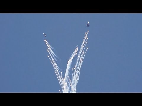 Russian Knights 5 SU-27 Russian Air Force Aerobatic Team FULL Display at Kecskemét Airshow