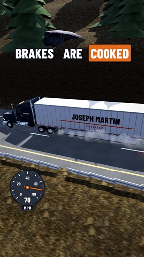 How Does a Runaway Truck Ramp Stop an 80,000-lb Semi? 🚛 #trucks #trucking #semitruck #engineering #howitworks #3danimation Air brakes won't let go when the air's gone, but on a long downhill grade they CAN overheat: hot drums swell away from the shoes and the brakes fade. That's what the gravel ramp is for. It runs uphill and is filled with about three feet of loose, round gravel, so the tires sink in and plow through it while the hill pulls the truck back. 🛑 Have you ever seen one of these ra