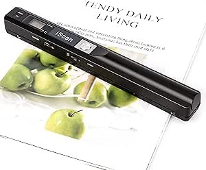 Portable Scanner 900 DPI A4 Document Scanner Handheld for Business, Photo, Picture, Receipts, JPG/PDF Format Selection, Support Micro SD (Not Included) Card, Include a Pair of AA Batteries