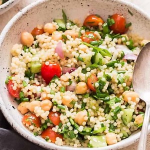 Easy Israeli Couscous Salad with Chickpeas and Herbs