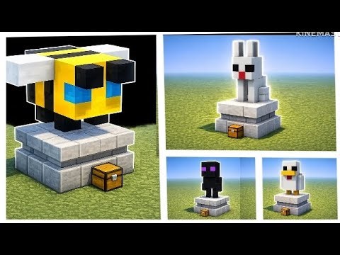 6 CUTE 🥰 MINECRAFT MOBS STATUE BUILD|| STATUE BUILD TUTORIA||