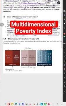 What is Multidimensional Poverty? | UGC NET Economics | Part 2