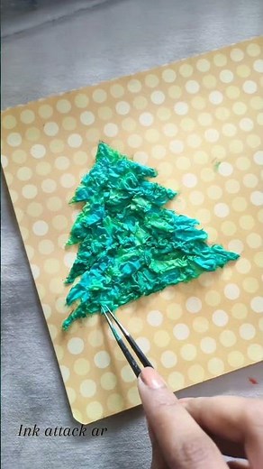 “Textured Christmas Tree Art 🎄✨ Creating festive vibes🌟#TextureArt #ChristmasDIY”