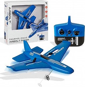 Sharper Image Airbolt Racer RC Airplane, 2.4 GHz Remote Control, Easy-to-Fly, USB-C Rechargeable, Durable Lightweight Foam Design, Fast & Long Range Outdoor Fun, Replacement Propellers, Birthday Gift