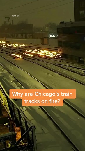 #Metra shared a video showing flames coming from the #train tracks in #Chicago on Jan. 24. #winter #weather #freezingweather #chicagowinter #news