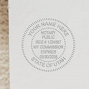 Utah Notarial Seal - Premium Pink Notary Seal UT, 1-5/8 Dia Size, Fully Compliant with Utah Notary Board Standards, Ideal for Utah Notary Public, Essential for Official Documentation