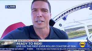 93K views · 325 reactions | WATCH: Will Reeve tests out the first-ever roller coaster at sea aboard Carnival’s newest ship, "Mardis Gras"! Cruise ship companies hope that new features, like the "Bolt" ride, will help lure customers back after the pandemic brought the industry to a halt for more than a year. https://gma.abc/2UKP3ch | Good Morning America | Facebook