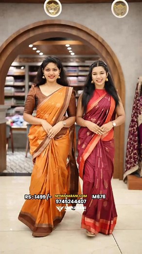 49K views · 271 reactions | Semi soft silk saree with golden zari border and rich pallu design ✨ Traditional contrast shades perfect for temple look, festive and wedding wear. Price ₹1499/- | 5 colour shades | Blouse piece attached  9745244407 | M676 at mymaharani.com semi soft silk saree | zari border saree | traditional silk saree | wedding saree | temple saree | festive saree | silk saree under 1500 | maharani wedding collections | Maharani Wedding Collections | Facebook
