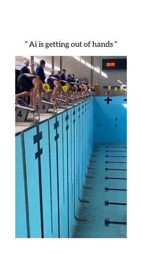 UNIVERSAL REEL HUB on Instagram: "This viral reel features a surreal, AI-generated sequence of swimmers diving into a pool that has been transformed into a solid, floor-like surface. Instead of entering the water, the athletes land on their feet and continue to sprint across the bottom of the pool at high speeds. The video utilizes the Sora AI model to create these physics-defying visuals, humorously suggesting that the high computational demand for generating such complex and realistic AI conte
