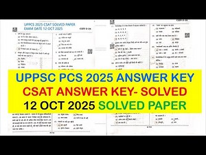UPPSC PCS 2025 CSAT ANSWER KEY UPPCS GS PAPER 2 CSAT SOLVED PAPER