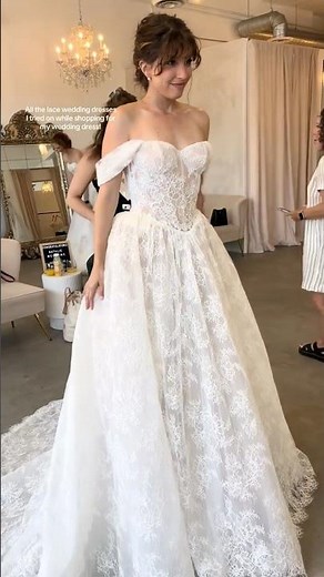 All the lace wedding dresses I tried on! #weddingdress #weddingdressshopping #weddinggown #lace