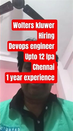 Devops Engineer Job 2026 🔥 AWS + Azure + AI | Wolters Kluwer Chennai Hiring