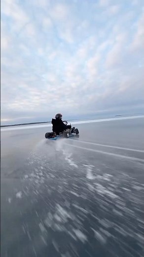 ‪@mycustomgokart‬ sliding Battle Aero drift kart on frozen lake 🥶🧊 www.BattleAero.com #battleaero