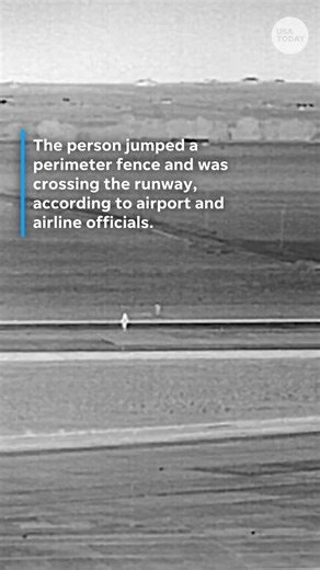 Frontier plane strikes pedestrian. CCTV shows moments before strike.