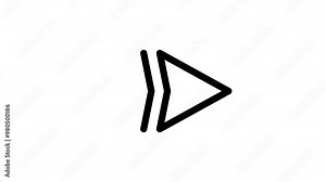 Animated right line icon on transparent background, arrow animation, 4k video motion graphic with alpha channel, use for web design, mobile apps, ui design