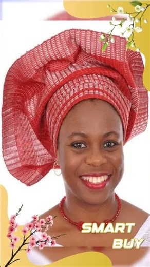 Red and Silver Aso Oke head wrap-DPA441
