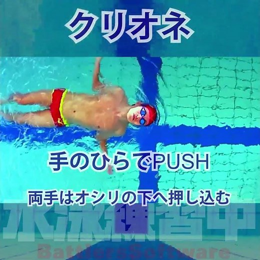 水泳練習中～背泳ぎドリル #クリオネ #ぺんぎん