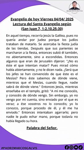 Evangelio de hoy | Padre Marcos Galvis