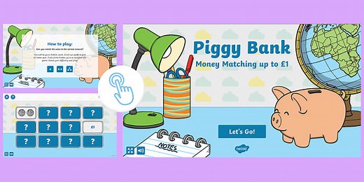 Piggy Bank: Money Matching up to £1 Game