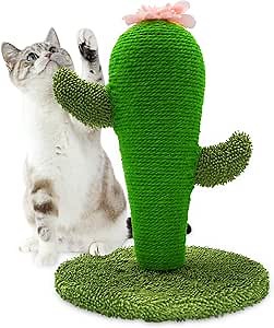 Amazon.com : AUSCAT Cat Scratching Post, Cute Cactus Scratching Post, Nature Sisal Cat Scratcher for Indoor Cats and Kittens : Pet Supplies