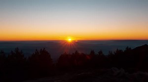 Beautiful Golden Sunrise Over Mountain Valley