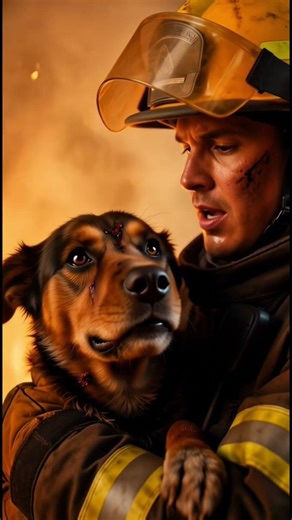 fire fighter save dog #shortvideo #shortsfeed