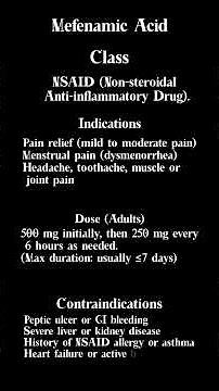 Mefenamic Acid | Uses, Dose & Contraindications Explained Simply