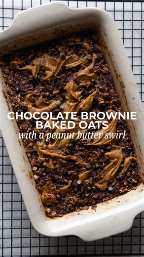 Dr Emily Prpa PhD | Nutrition Scientist on Instagram: "WELCOME TO EAT LIKE A PhD NUTRITIONIST 🛒 🥦 - a meal prep series focusing on high-protein and high-fibre recipes to support your busy life and help you feel your best! First on the menu, we have the ultimate meal-prep breakfast: CHOCOLATE BROWNIE BAKED OATS with a peanut butter swirl. INGREDIENTS DRY 2 cups rolled oats 2-3 tbsp cacao powder 2 tbsp ground flaxseeds 1 tsp baking powder Pinch of salt Optional: 1 tbsp chia seeds WET 2 ripe bana